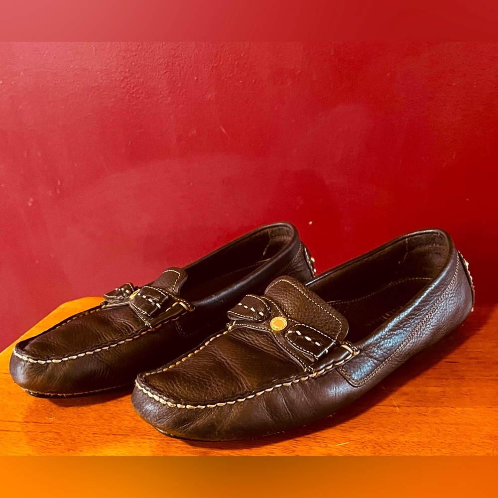 Cole Haan Women’s Leather Brown Loafers Flats Shoes Bow Size 8.5AA Narrow